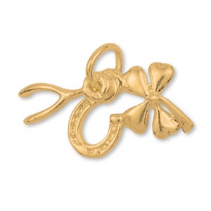 Solid 24ct Pure Gold Lucky Charm Trinkets - Good Luck Charms - 24k Necklace & Bracelet Charms - 999 Fine Gold Earring Charm