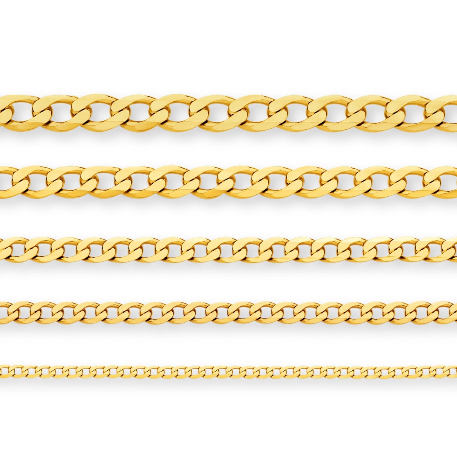 18k Solid Gold New York Curb Chain Extender - Custom Length Extension ...