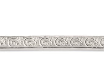 Striscia con motivo in argento 925, striscia in argento sterling in rilievo, filo piatto decorativo per la realizzazione di anelli, forniture per la creazione di gioielli da argentiere "C"