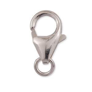 18K Solid White Gold Lobster Clasp - Trigger Claw Locking Clasp For Bracelet / Necklace Chain - Genuine 18K Solid Gold - Solid Gold Findings
