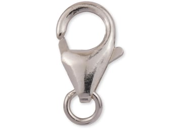 18K Solid White Gold Lobster Clasp - Trigger Claw Locking Clasp For Bracelet / Necklace Chain - Genuine 18K Solid Gold - Solid Gold Findings