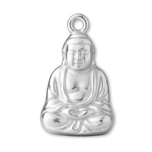 Solid 925 Sterling Silver Meditating Buddha Charm - Religious Charms - 925 Silver Necklace, Bracelet and Earring Charm