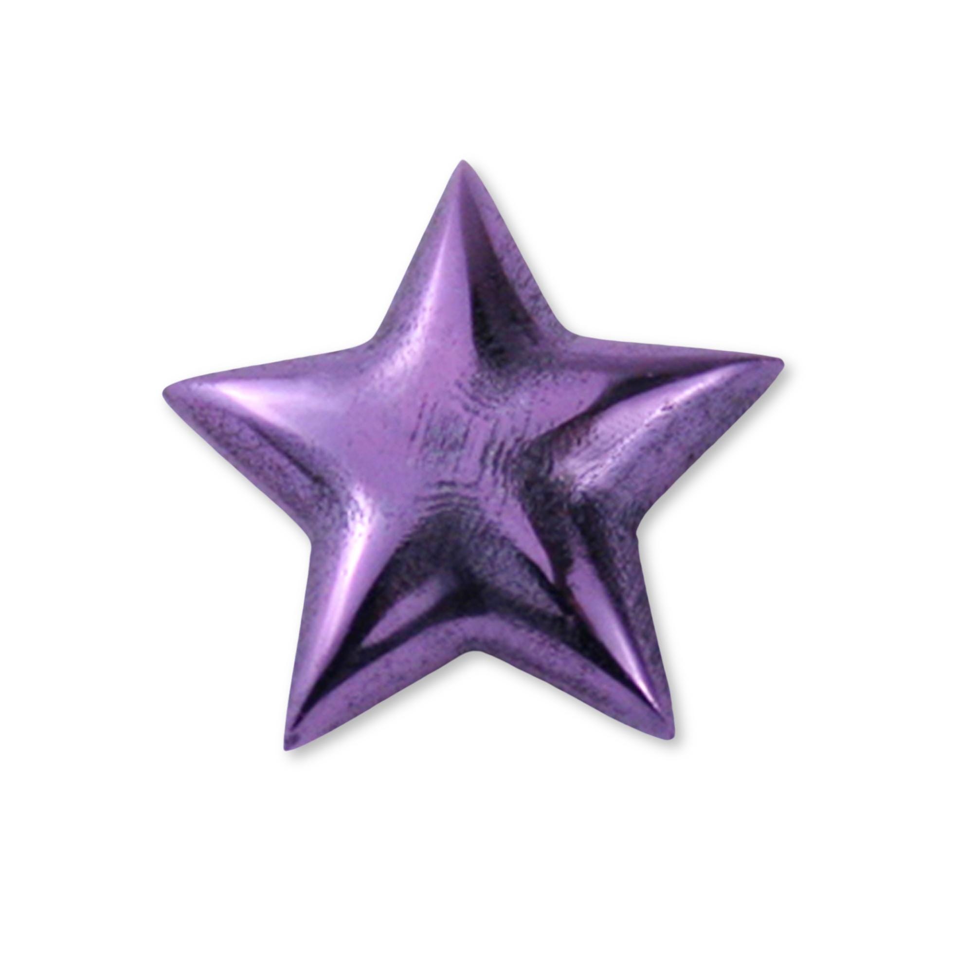 18k Solid Purple Gold Star Cabochon | Genuine 750 Purple Gold 