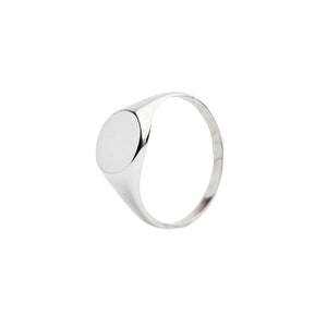 Sterling Silver Round Signet Ring Engraving Blank - 925 Silver Ring Blank for Engraving - Raw Cast or Polished - Custom Signet Ring Blank