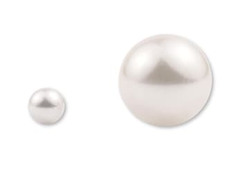 4mm - 10mm Round White Pearls | High Lustre AA | Half Drilled Loose Pearls for Jewellery Making | Wholesale Pearls Australia