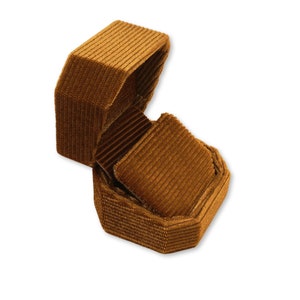 Necklace Pendant Box - Caramel Brown | Fine Jewellery Boxes | Luxury Velvet Corduroy Jewellery Packaging | Professional Jewellery Storage
