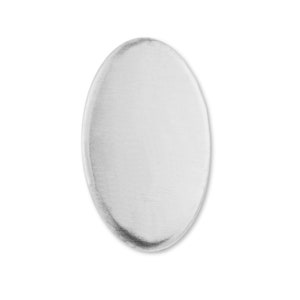 940 Argentium Silver Oval Stamping Blank - Silver Engravable Oval Disc - Flat Oval Blank Silver Disc - Letter Pendant Blank / Coin Blank