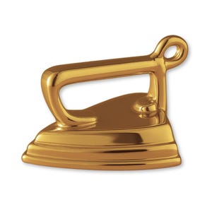 Solid 9ct Yellow Gold Vintage Iron Charm - Vintage & Retro Charms - 9k / 375 Gold Necklace, Bracelet and Earring Charm