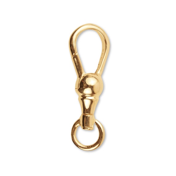 18k Solid Yellow Gold Swivel Albert Clasp 750 Solid Gold Push Lock