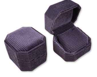 Earring Box - Deep Purple | Fine Jewellery Boxes | Luxury Velvet Corduroy Jewellery Packaging | Professional Jewellery Storage / Display Box