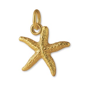Solid 18ct Yellow Gold Starfish Sea Star Charm - Nautical & Sea Charms - 18k / 750 Gold Necklace, Bracelet and Earring Charm