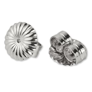 18k Solid White Gold Earring Backs, Real Gold Butterfly Backs, Replacement Gold Ear Nuts, Gold Stud Backing, White Gold Lotus Earring Backs