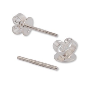 925 Sterling Silver Earring Backings, Threaded Posts & Butterflies, Silver Earring Backs With Posts, Screw Earring Backs With Posts