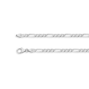 18k Solid White Gold L.A. Figaro Chain Bracelet - Custom Length - Solid 750 Yellow Gold - Genuine 18ct Gold Chain Bracelet / Anklet