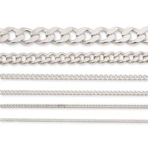 Sterling Silver Cuban Link Chain Roll - Bulk 925 Silver Figaro Chain - Loose Chain for Necklaces, Anklets, Bracelets, Jewellery Making