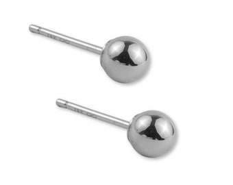 14k Solid White Gold Ball Stud Earrings -  585 White Gold Tiny Stud Earrings, Helix Stud, Conch Earrings, Tragus Studs