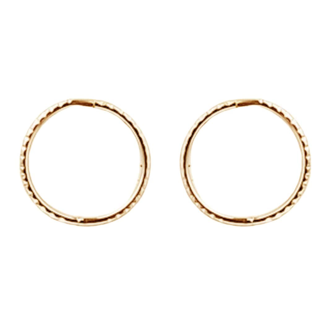 9ct Solid Gold Hinged Sleeper Clicker Hoops, Hypoallergenic 375 Yellow