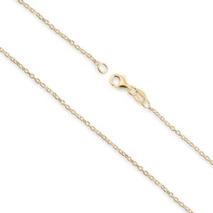 9k Solid Gold Diamond Cut Cable Chain Necklace - Custom Length - Solid 375 Yellow Gold - Genuine 9ct Gold Chain Necklace For Men & Women
