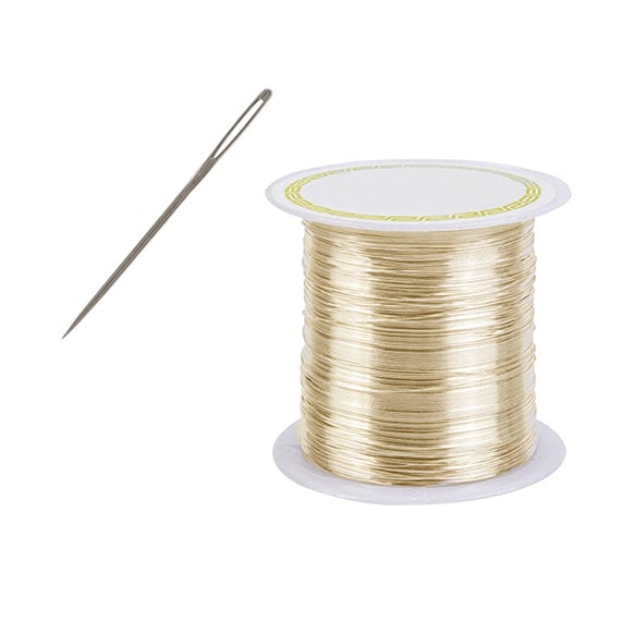 18ct Solid Gold Embroidery Thread | 750 Yellow Gold Thread 0.3mm - 0.4mm /  28GA - 26GA | Goldwork Sewing | Solid Gold | Jewellery Making