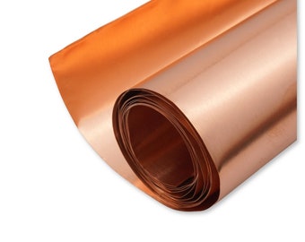 Solid Copper Shim, Thin Blank Copper Sheet Metal, Raw Copper Roll For Stamping, Copper Foil, Jewellery Findings, 0.1mm Large Copper Sheet