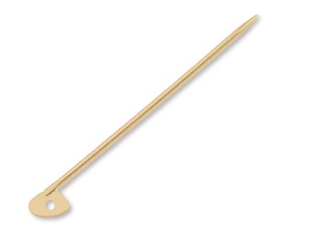 18k Solid Gold Brooch Pin - Gold Needle Pin For Brooch Making - 375 Yellow Gold Brooch Pin - Brooch Making Supplies