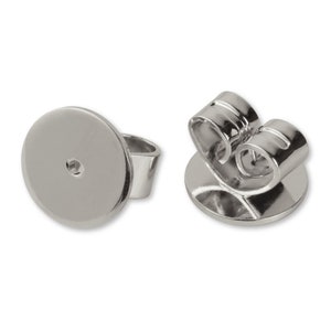 925 Sterling Silver Earring Backings, Butterfly Earring Nut Stopper, Silver Disc Earring Backs, Flat Ear Nut, Replacement Earring Back, Bulk
