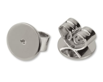 925 Sterling Silver Earring Backings, Butterfly Earring Nut Stopper, Silver Disc Earring Backs, Flat Ear Nut, Replacement Earring Back, Bulk
