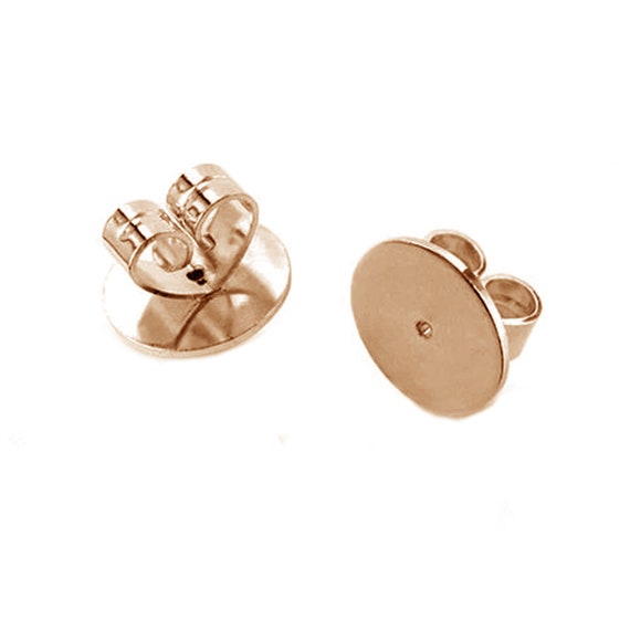 18k Solid Rose Gold Earring Backs, Real Gold Earring Butterfly