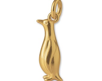 14ct Gold Plated Emperor Penguin Charm - Animal Charms - 14k Gold Charms for Necklaces, Bracelets and Earrings
