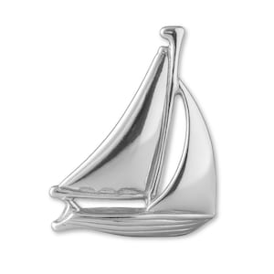 Solid 925 Sterling Silver Sailing Yacht Charm - Transport & Vehicle Charms - 925 Silver Necklace, Bracelet and Earring Charm