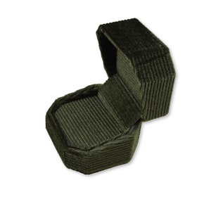 Ring Box - Olive Green | Fine Jewellery Boxes | Luxury Velvet Corduroy Jewellery Packaging | Professional Jewellery Storage / Display Box