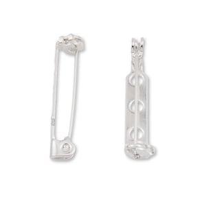 Silver Brooch Pin Back - Brooch Pin Back With Pin & Latch - 925 Silver Brooch 3 Hole Brooch Pin Closure, Safety Pin Back