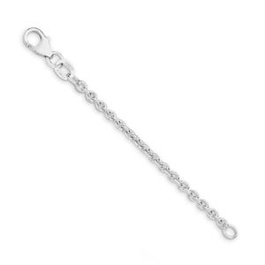 May include: A silver chain extender with a lobster clasp and a jump ring. The extender is approximately 2 inches long.