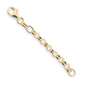 Extensor de corrente Belcher de ouro maciço 18k - Corrente de extensão de comprimento personalizado para colares, pulseiras, tornozeleiras - Extensor de corrente de ouro amarelo 18k