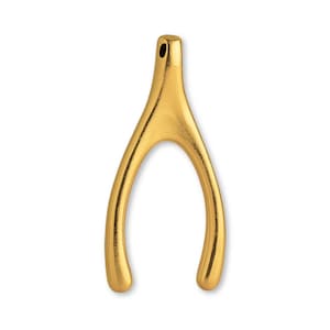 Solid 24ct Pure Gold Classic Wishbone Charm - Good Luck Charms - 24k Necklace & Bracelet Charms - 999 Fine Gold Earring Charm