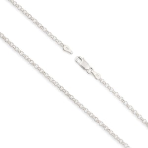 Sterling Silver Rolo Chain Necklace - Custom Length - Solid 925 Silver - Genuine 925 Sterling Silver Chain Necklace For Men & Women