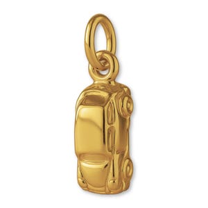 Solid 9ct Yellow Gold VW Beetle Car Charm - Transport & Vehicle Charms - 9k / 375 Gold Necklace, Bracelet and Earring Charm