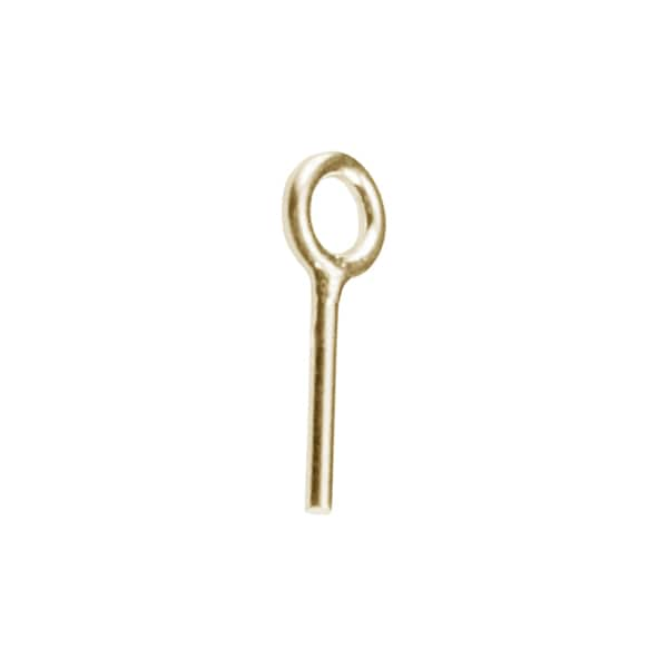 9k Solid Gold Closed Eye Head Pins - Premium Polished Soldered Eye Pin Heads - 375 Yellow Gold Loop Pins For Hanging Beads, Stones & Pearls