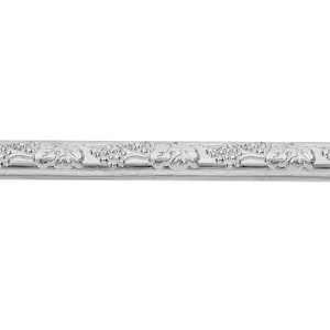 May include: A silver metal trim with a grapevine design.