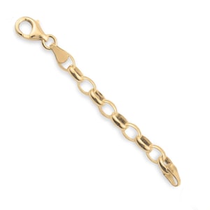 Extensor de corrente Belcher oval de ouro maciço 18k - Corrente de extensão de comprimento personalizado para colares, pulseiras - Extensor de corrente de ouro amarelo 18k
