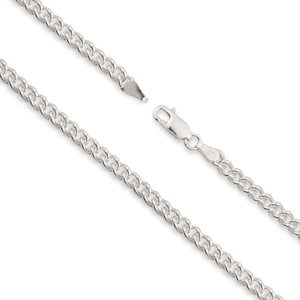 Sterling Silver Curb Chain Necklace - Solid 925 Silver - High Polish - Genuine Silver Chain Necklace For Women & Men - 18" / 20" / 24"