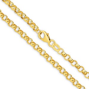 18k Solid Gold Brooklyn Belcher Chain Necklace - Custom Length - Solid 750 Yellow Gold - Genuine 18ct Gold Chain Necklace For Men & Women