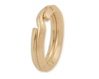 9k Solid Gold Split Rings - Double Jump Ring - 375 Yellow Gold Split Ring - Small Split Rings - Loop Connecters - Gold Hoops Rings