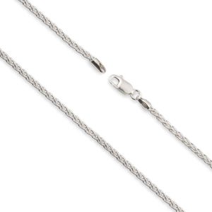 Sterling Silver Wheat Chain Necklace - Custom Length - Solid 925 Silver - Genuine 925 Sterling Silver Chain Necklace For Men & Women