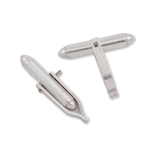 Sterling Silver Bullet Cufflink Backs - Pair of Real Silver Cufflink Blanks - 925 Silver Cufflink Backs  Jewellery Making Supplies
