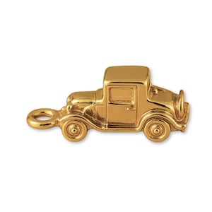 Solid 9ct Yellow Gold Vintage Model T Style Car Charm - Transport & Vehicle Charms - 9k / 375 Gold Necklace, Bracelet and Earring Charm