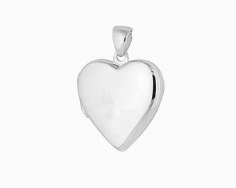 Sterling Silver Locket For Photo - Silver Locket Necklace Pendant - Silver Heart Locket - 925 Silver Locket - Memorial Wedding Locket