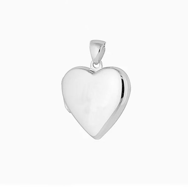 Sterling Silver Locket For Photo - Silver Locket Necklace Pendant - Silver Heart Locket - 925 Silver Locket - Memorial Wedding Locket