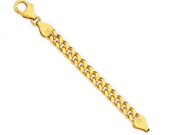 18k Solid Gold Miami Cuban Link Chain Extender - Custom Length Extension Chain for Necklaces, Bracelets - 18ct Yellow Gold Chain Extender