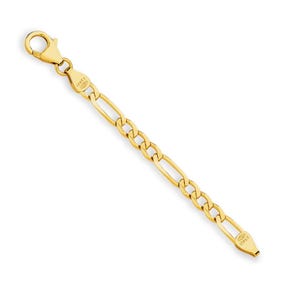 Puede incluir: Un collar de cadena de oro con un patrón de eslabones figaro. La cadena tiene un cierre de langosta y está marcada con "ITALIA".